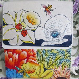 Anuschka Leather Crossbody Floral